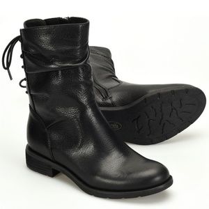 Sofft Brand Sharnell Low Black Leather Waterproof Slouch Boots US Size 7